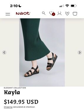 Naot Kayla Black Leather Multi-Strap Sandals